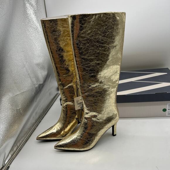Worthington Womens Pleasant Stiletto Heel Dress Boots Gold Size 6 - Picture 7 of 16